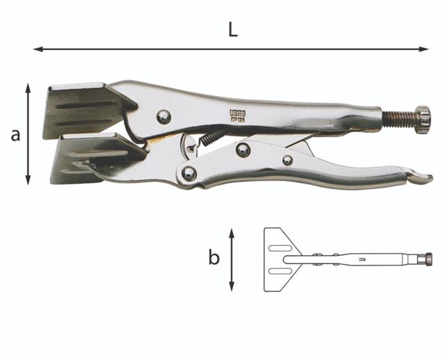 Klešta grip sa ravnim čeljustima 200 mm 138 USAG