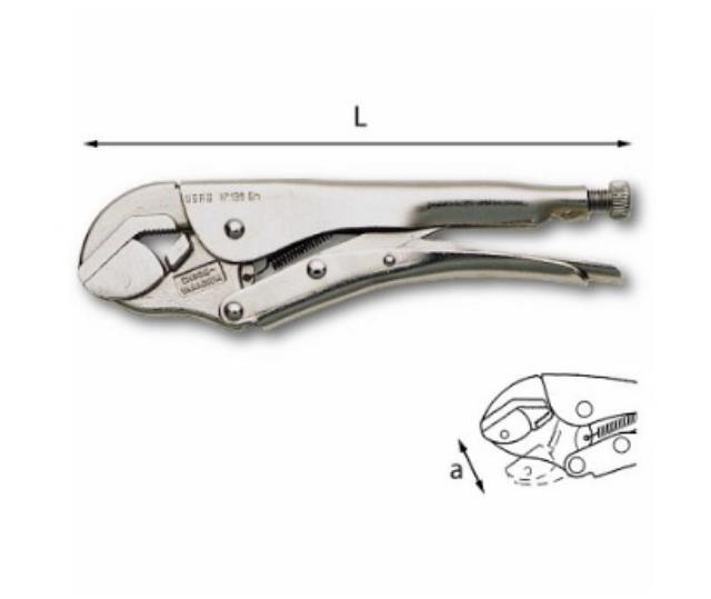 Grip klešta sa zakrivljenim čeljustima ukupne dužine 235 mm 136 SN USAG