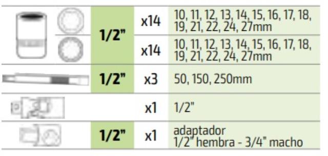 "Garnitura nasadnih ključeva 10-27 mm 12-ugaoni kovani prihvat 1/2"" sa nastavcima i adapterima u plastičnom koferu JBM"