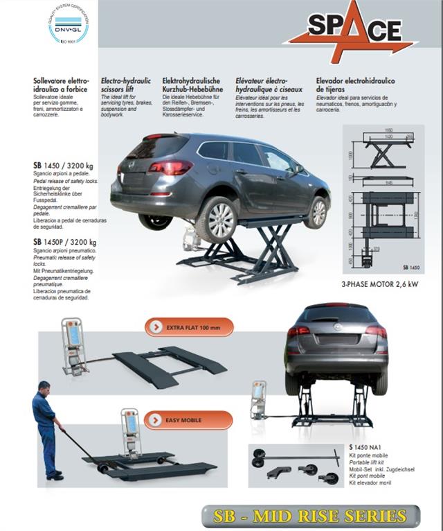 Dizalica makazasta za vulkanizere, elektro-hidraulična nosivost 3200 kg SPACE